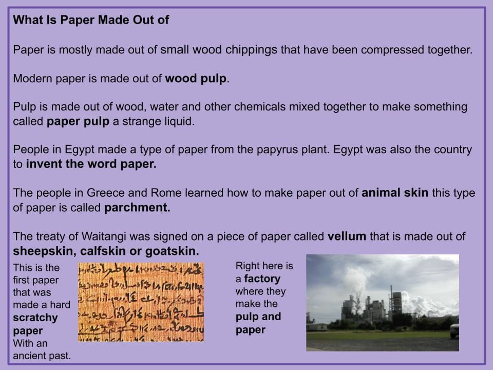 Inquiry How Was Paper Made – Harper@ Waitohu School